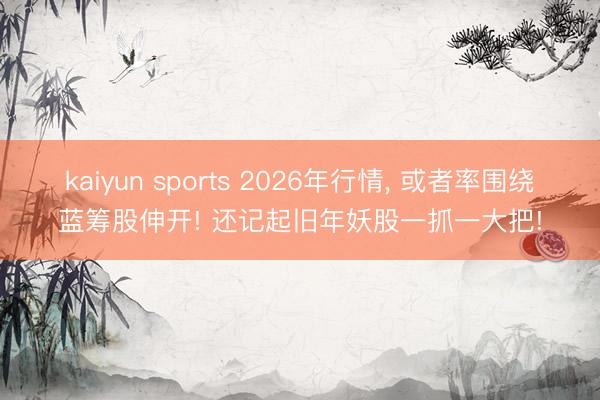 kaiyun sports 2026年行情, 或者率围绕蓝筹股伸开! 还记起旧年妖股一抓一大把!