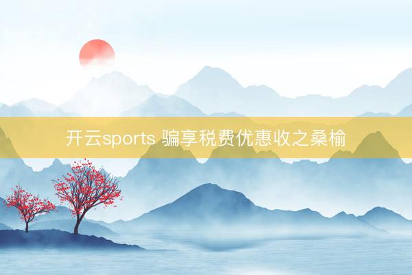 开云sports 骗享税费优惠收之桑榆