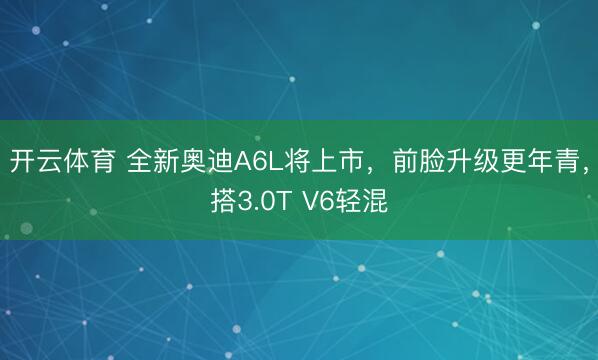 开云体育 全新奥迪A6L将上市，前脸升级更年青，搭3.0T V6轻混