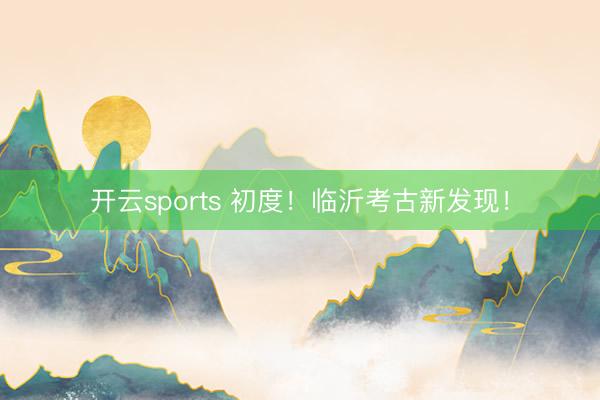 开云sports 初度！临沂考古新发现！