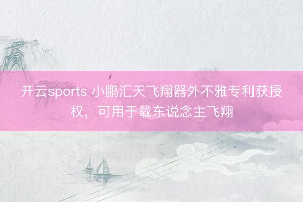 开云sports 小鹏汇天飞翔器外不雅专利获授权,可用于载东说念主飞翔