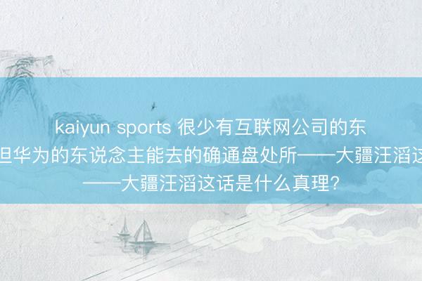 kaiyun sports 很少有互联网公司的东说念主去华为， 但华为的东说念主能去的确通盘处所——大疆汪滔这话是什么真理?