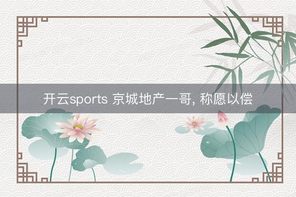 开云sports 京城地产一哥， 称愿以偿